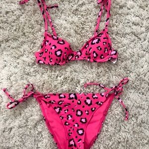 Pink Cheetah Print Bathing Suit